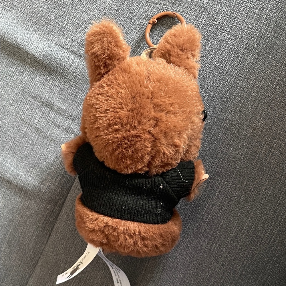 Brown Plush Bunny Keychain - Picture 2 of 5